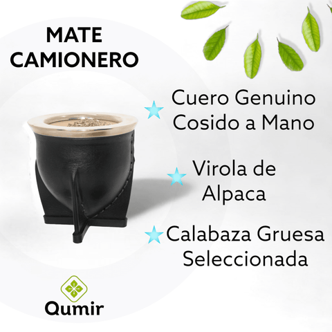 Mate Camionero de Calabaza Color Negro - Qumir