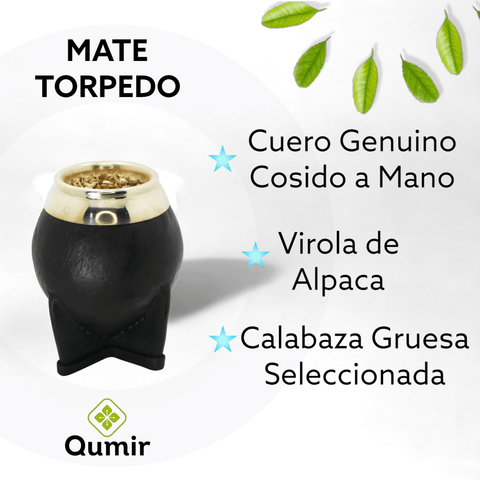 Mate Torpedo de Calabaza Color Negro - Qumir