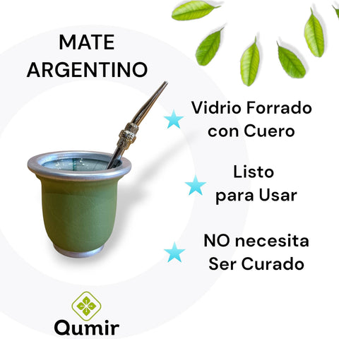Mate de Vidrio Forrado Varios Colores - Qumir