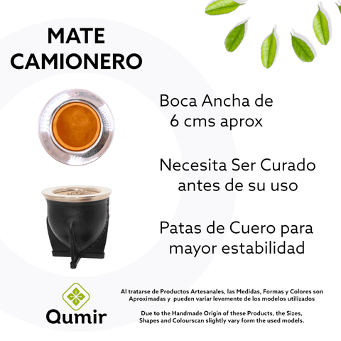 Mate Camionero de Calabaza Color Negro - Qumir