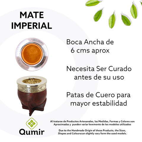 Mate Imperial de Calabaza con Virola de Alpaca Color Marron - Qumir