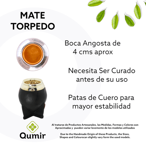 Mate Torpedo de Calabaza Color Negro - Qumir