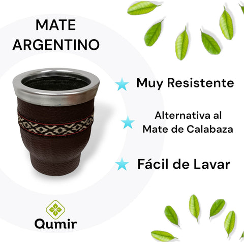 Mate Pequeño de Vidrio Forrado en Cuero - Qumir