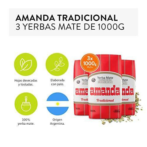 Pack Yerba Mate Amanda 1 Kg - 3 Uds - Qumir