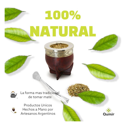 Mate Imperial de Calabaza con Virola de Alpaca Color Marron - Qumir