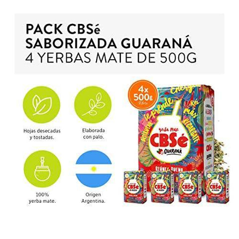 Pack Yerba Mate Cbse Guaraná 500 Grs - 4 Uds - Qumir
