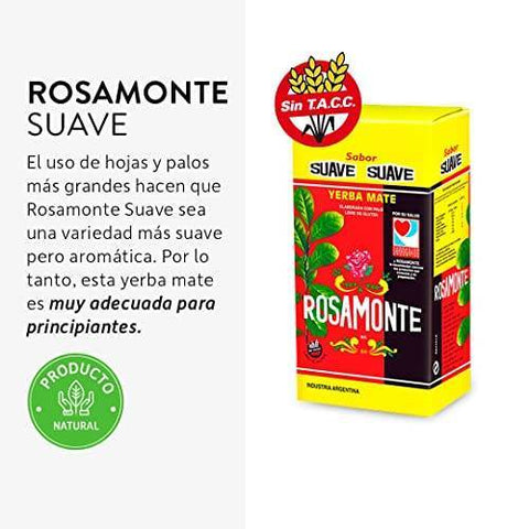 Pack Yerba Mate Rosamonte Suave 1 Kg - 3 Uds - Qumir