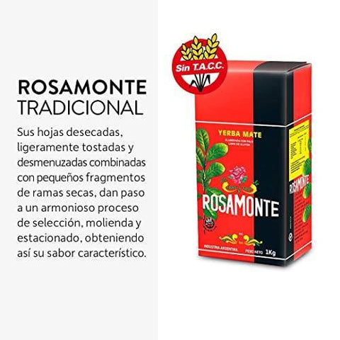 Pack Yerba Mate Rosamonte Tradicional 1 Kg - 3 Uds - Qumir