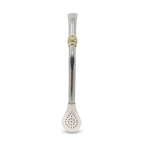 Bombillon Artesanal de Alpaca 18 cms Guarda Pampa Plata - Qumir