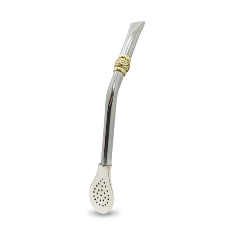 Bombillon Artesanal de Alpaca 18 cms Guarda Pampa Plata - Qumir