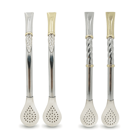 Bombillon Artesanal de Alpaca 18 cms Pico Rey Bronce - Qumir