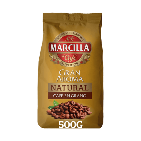 Cafe Marcilla Gran Aroma Natural en Grano 500 Grs - Qumir