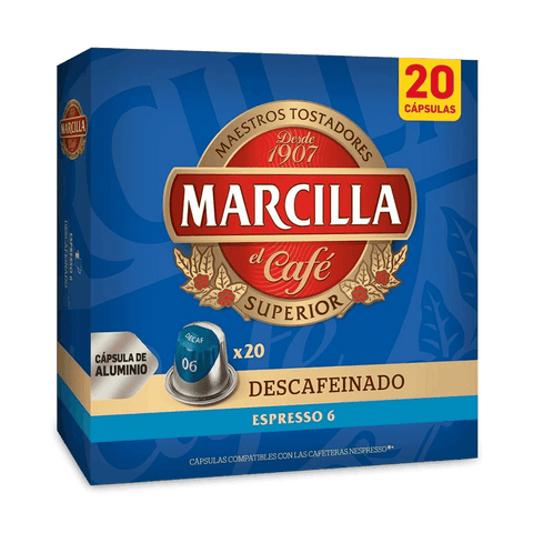 Pack Café Marcilla Descafeinado 200 Cápsulas Compatibles Nespresso - 10 Uds - Qumir