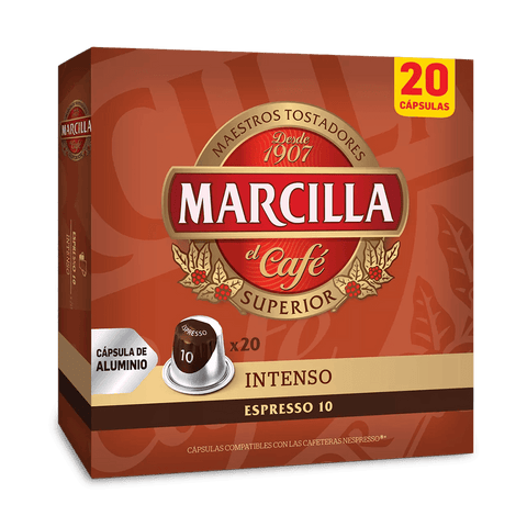 Cafe Marcilla Intenso - Cápsulas Nespresso Compatibles (20u) - Qumir
