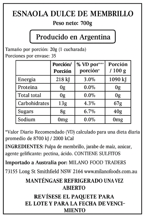 Dulce de Membrillo Esnaola 700 grs - Qumir
