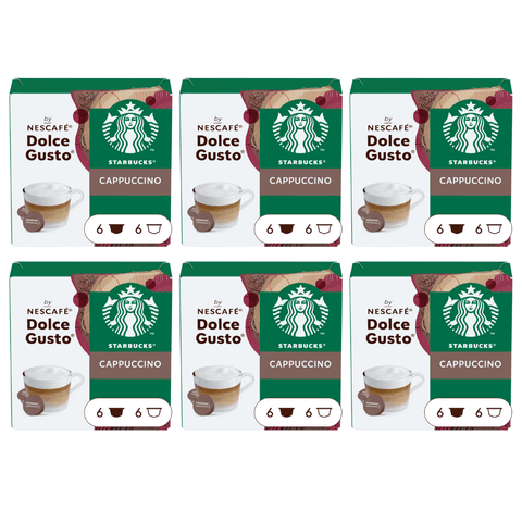 Pack Café Dolce Gusto Starbucks Cappuccino - 6 Uds - 72 Cápsulas - Qumir