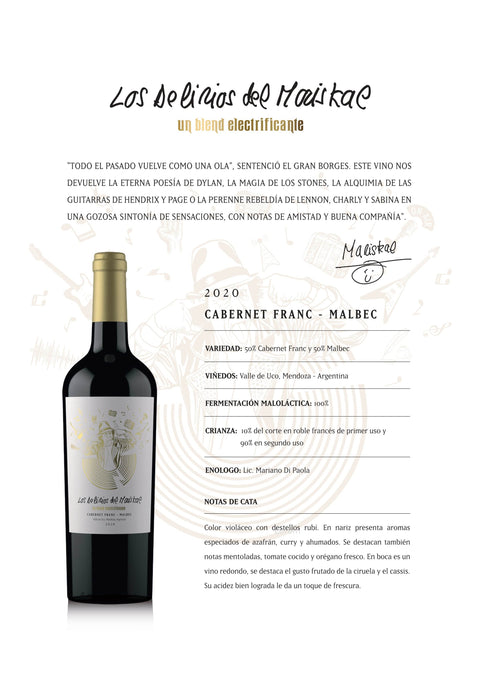Vino Los Delirios del Mariskal Cabernet Franc-Malbec 750 ml - Qumir