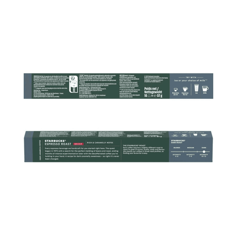 Pack Café Starbucks 40 Cápsulas Espresso Roast Descafeinado Compatibles Nespresso - Qumir