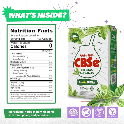 Pack Yerba Mate Cbse Hierbas Serranas 500 Grs - 4 Uds - Qumir