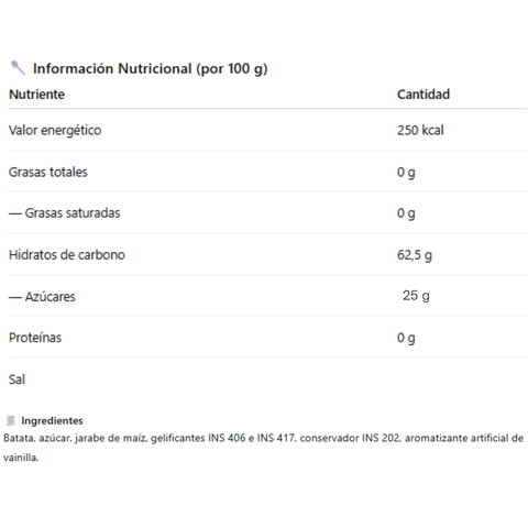 Los Nietitos Dulce de Batata 400 Grs - Qumir