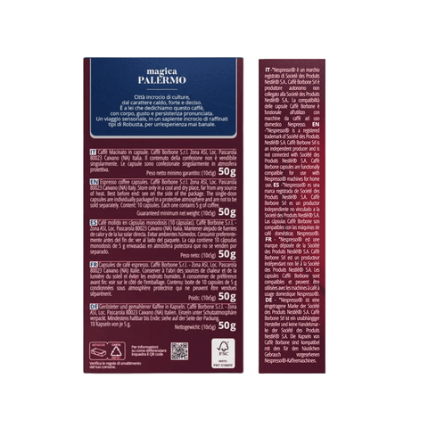 Pack Café Borbone 100 Cápsulas Magica Palermo Compatibles Nespresso - Qumir