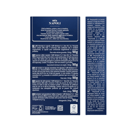 Pack Café Borbone 100 Cápsulas Mia Napoli Compatibles Nespresso - Qumir
