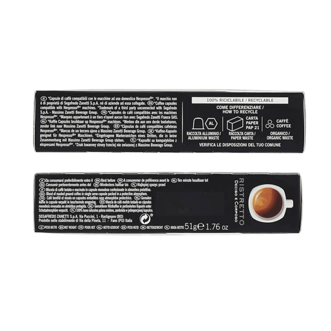 Pack Café Segafredo Zanetti 100 Cápsulas Ristretto Compatibles Nespresso - Qumir