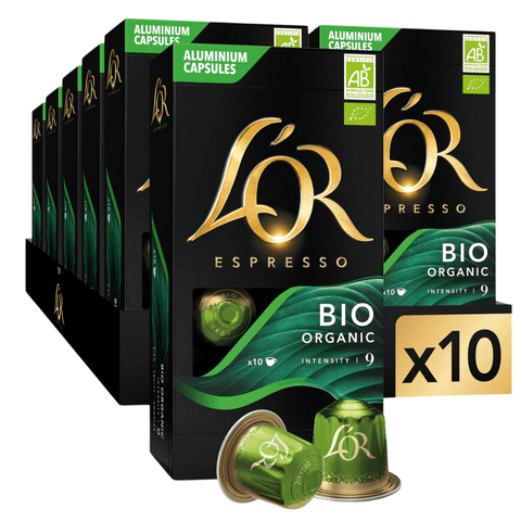 Pack Café L'OR 100 Cápsulas BIO Organic - 10 Uds - Qumir