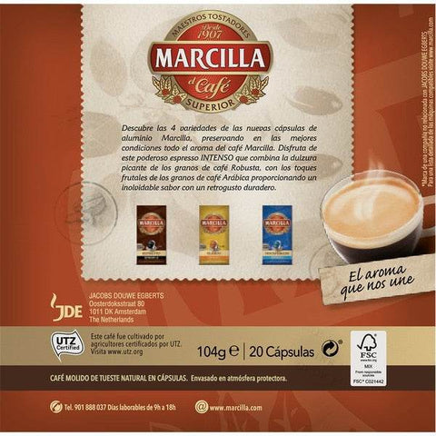 Pack Café Marcilla Intenso 200 Capsulas Compatibles Neespresso- 10 Uds - Qumir