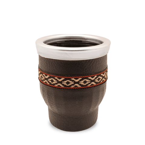 Mate Pequeño de Vidrio Forrado en Cuero - Qumir