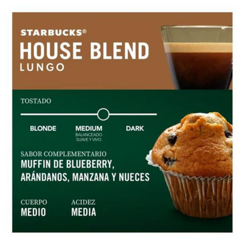 Pack Café Starbucks 100 Cápsulas House Blend Lungo Compatibles Nespresso
