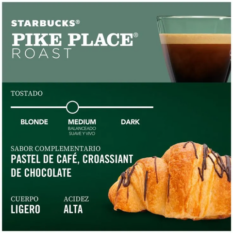 Pack Café Starbucks 100 Cápsulas Pike Place Roast Compatibles Nespresso