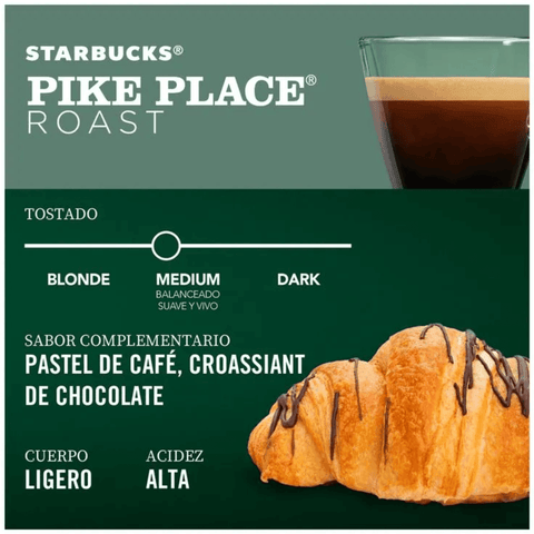 Pack Café Starbucks 100 Cápsulas Pike Place Roast Compatibles Nespresso - Qumir