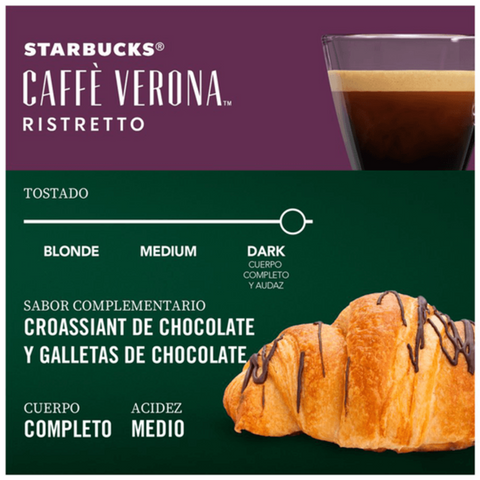 Pack Café Starbucks 100 Cápsulas Verona Ristretto Compatibles Nespresso