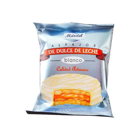 Alfajores de Dulce de Leche Mardel Chocolate Blanco Caja Display 24 Uds. - Qumir