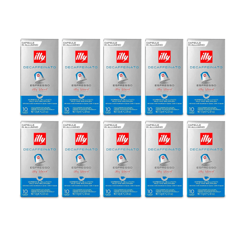 Pack Café Illy 100 Cápsulas Descafeinado Compatibles Nespresso - 10 Uds - Qumir