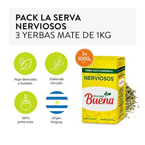 Pack Yerba Mate La Selva Es Cosa Buena 1 Kg - 3 Uds - Qumir