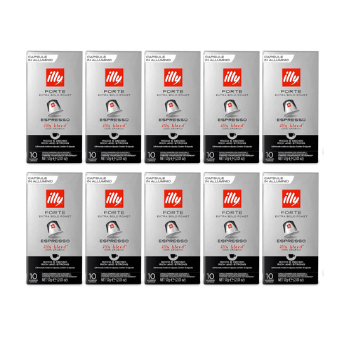 Pack Café Illy 100 Cápsulas Forte Compatibles Nespresso - 10 Uds - Qumir