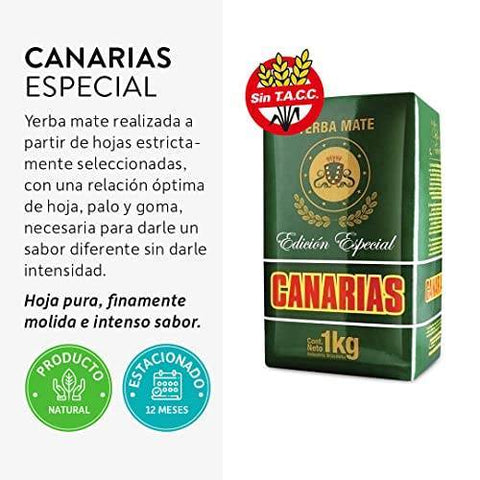 Pack Yerba Mate Canarias Edición Especial 1 Kg - 3 Uds - Qumir