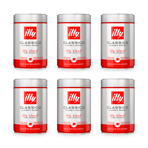 Illy 6 PACK Café Molido Tostado Classico 250 Grs