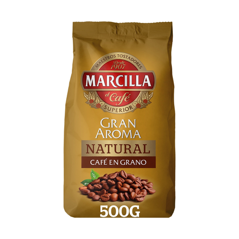 Cafe Marcilla Gran Aroma Natural en Grano 500 Grs