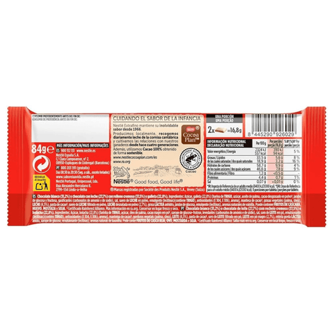 Chocolate Blanco con relleno de Galleta Filipinos Nestlé - Qumir