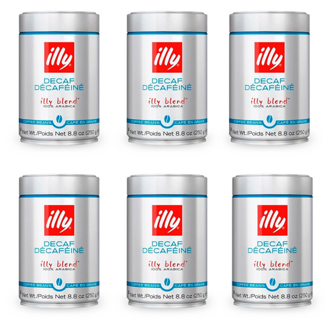 Illy 6 PACK Café en Granos Descafeinado 250 Grs