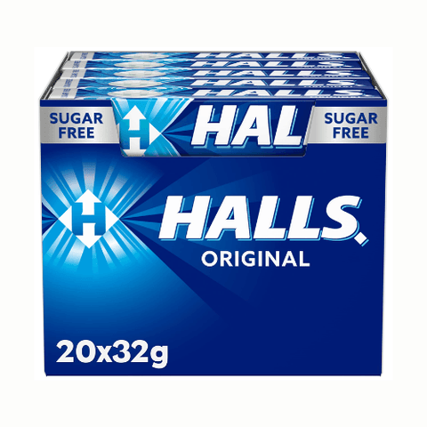 Pastillas Halls Eucalipto, Caramelo Sin Azúcar, Caja de 20 Sticks de 32 g