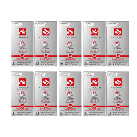 Illy Pack 10 Cajas Lungo Capsulas Compatibles Nespresso 10 Uds