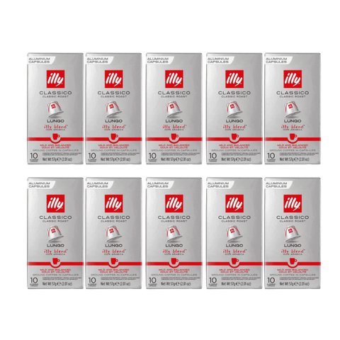 Pack Café Illy 100 Cápsulas Lungo Compatible Nespresso - 10 Uds - Qumir