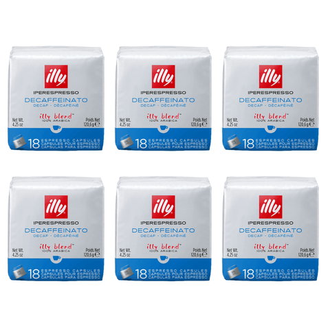 Pack Café Illy 108 Cápsulas Iperespresso Descafeinado - 6 Uds - Qumir