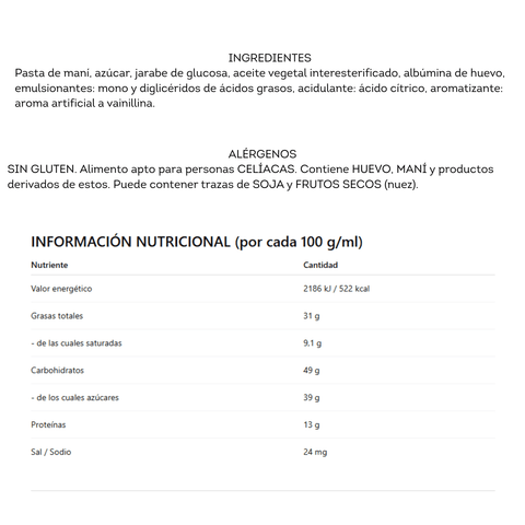 Postre de Mani 105 Grs - Gusto Argentino - Qumir