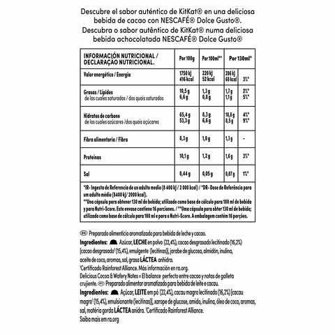 Pack Café Dolce Gusto 48 Capsulas KitKat - Qumir