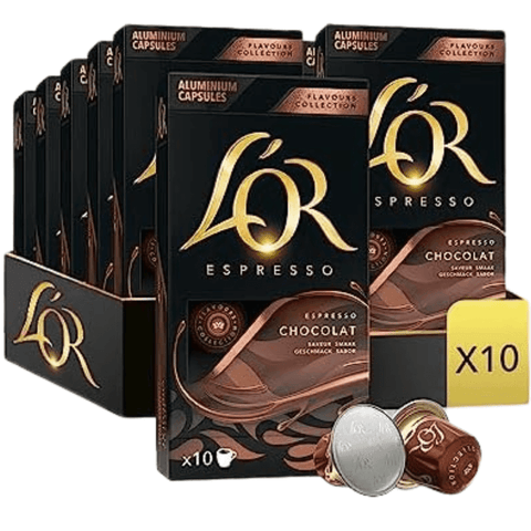 Pack Café L'OR 100 Cápsulas Chocolate Compatibles Nespresso - Qumir